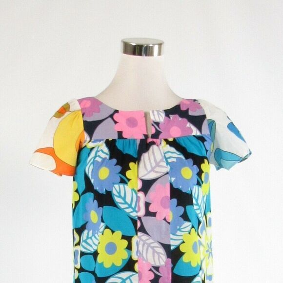 Turquoise black LE SHACK shift dress 2 - Picture 2 of 8
